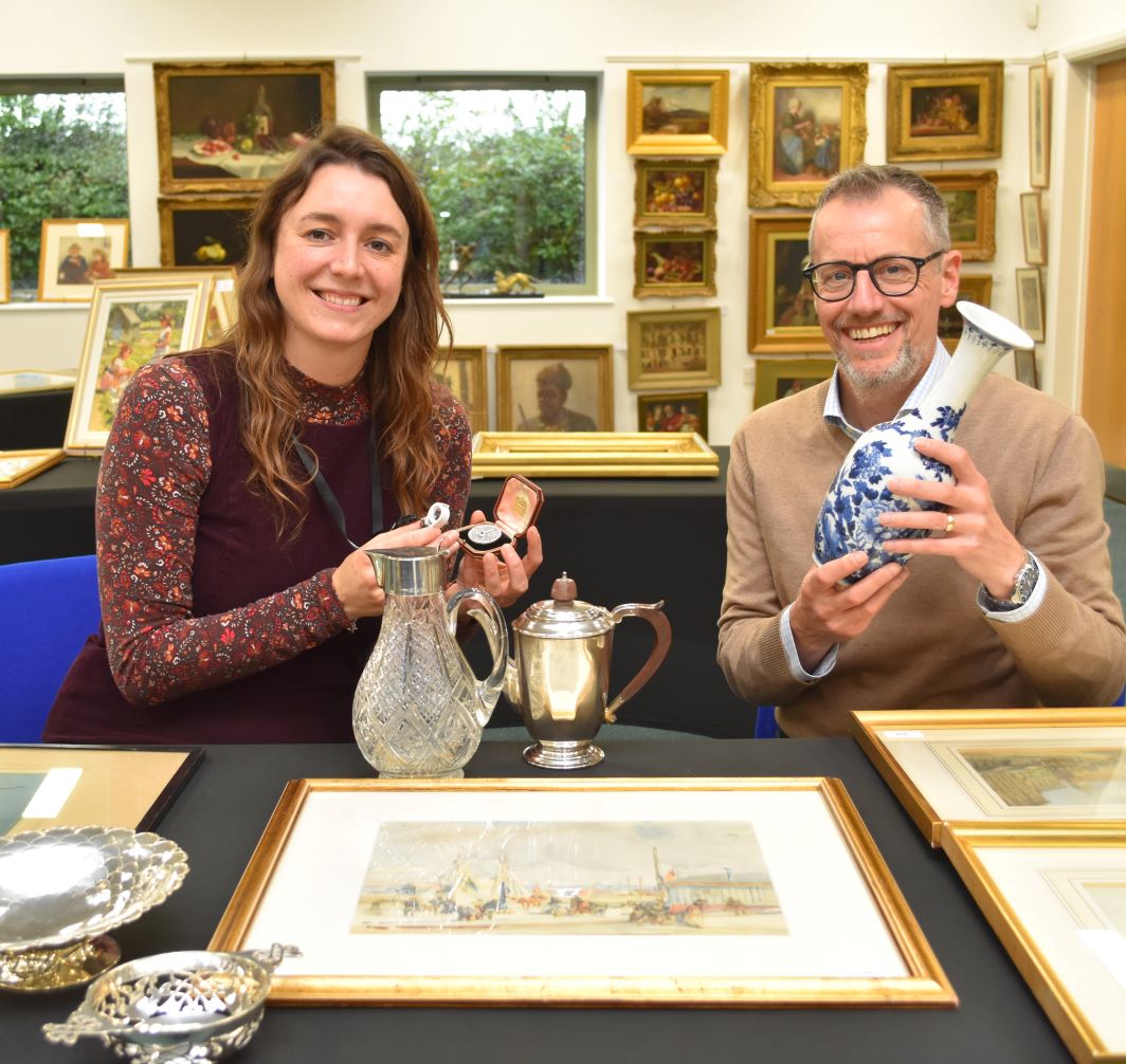 Maryanne Lineker-Mobberley and Alexander Clement from Halls Fine Art Auctioneers & Valuers